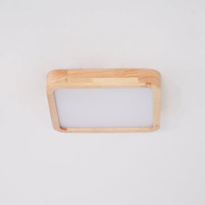 Simple Round Wood LED Ceiling Light Fixture