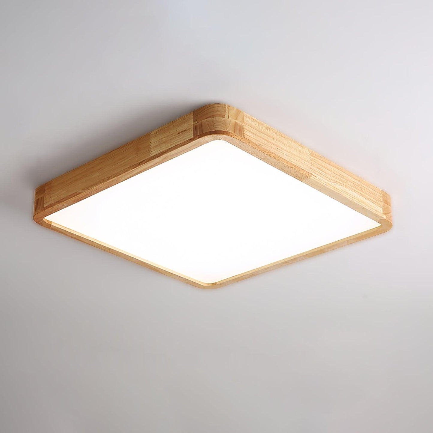 Simple Round Wood LED Ceiling Light Fixture