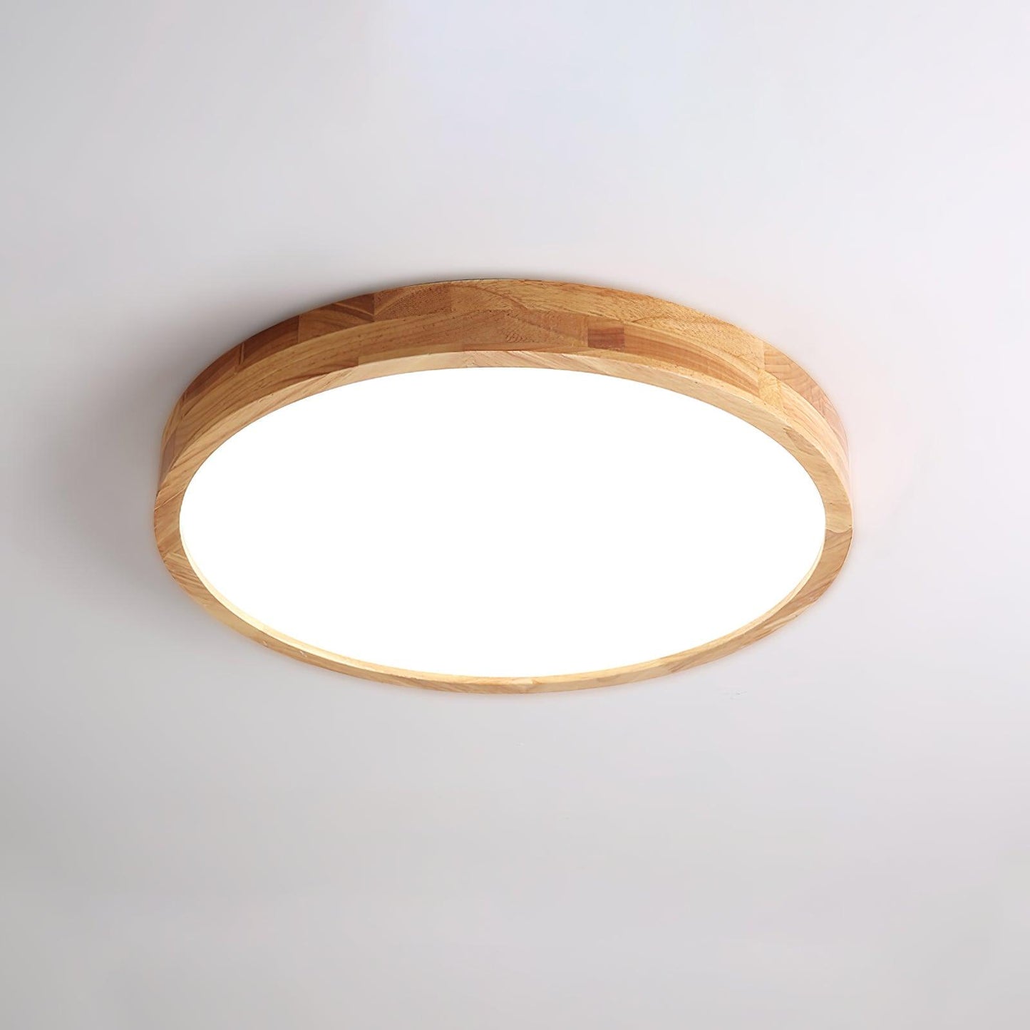 Simple Round Wood LED Ceiling Light Fixture