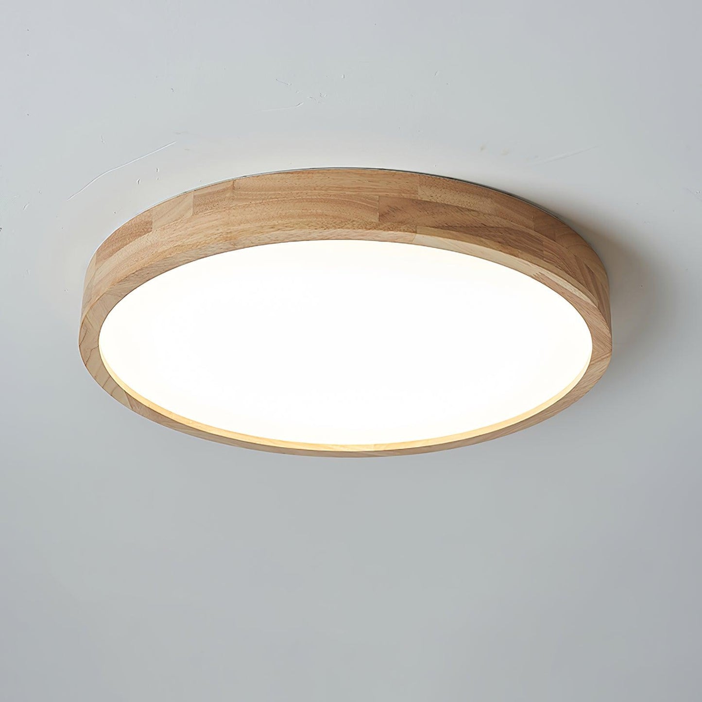 Simple Round Wood LED Ceiling Light Fixture