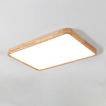 Simple Round Wood LED Ceiling Light Fixture