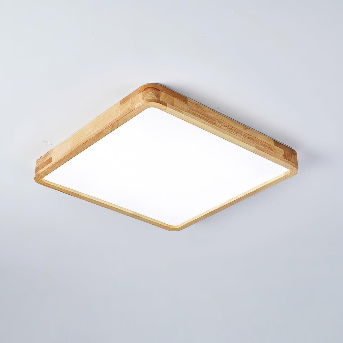 Simple Round Wood LED Ceiling Light Fixture