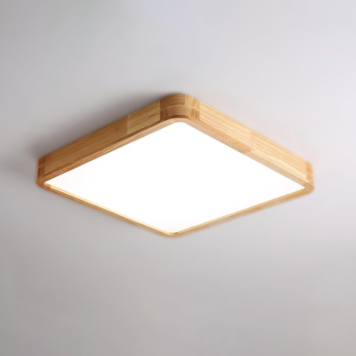 Simple Round Wood LED Ceiling Light Fixture