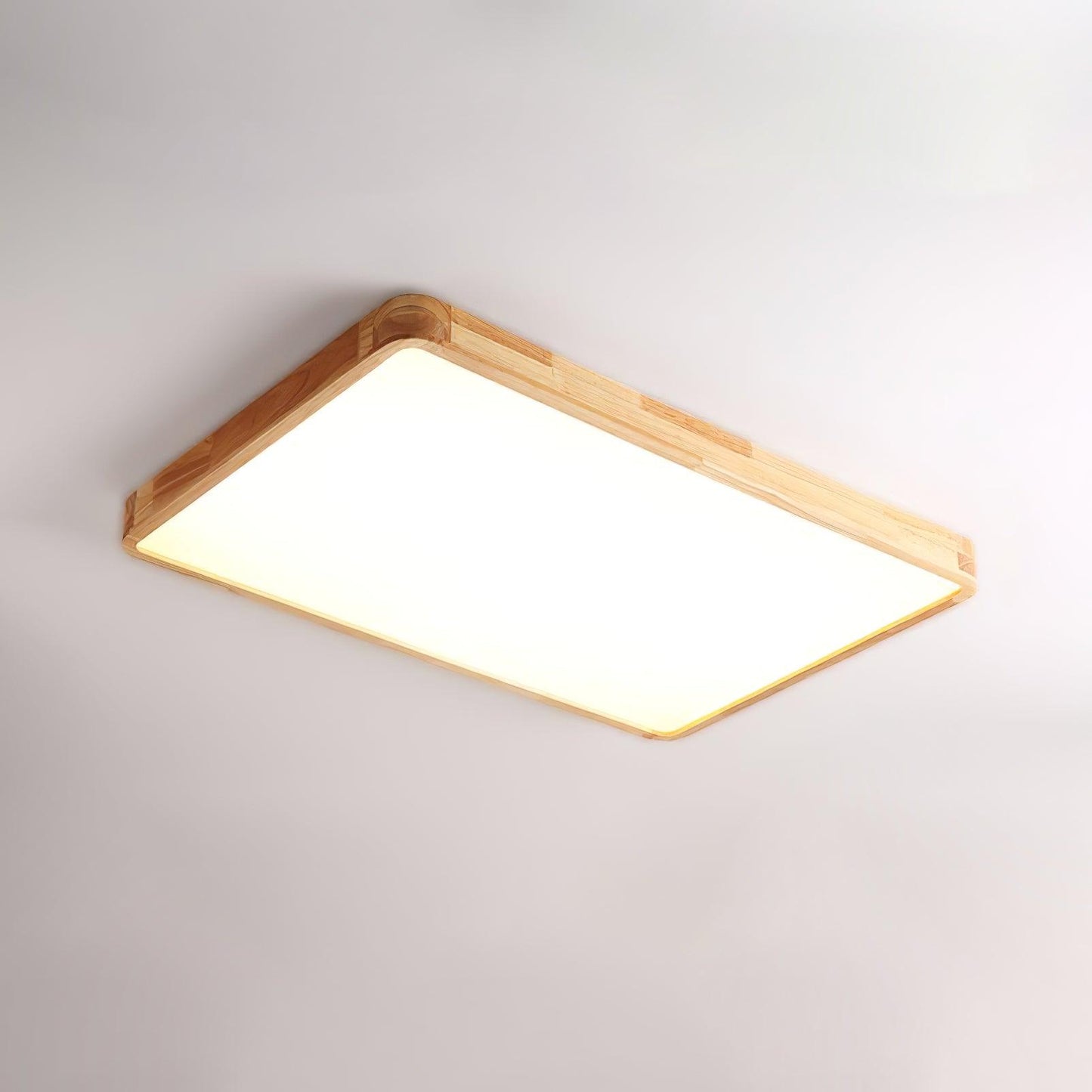 Simple Round Wood LED Ceiling Light Fixture