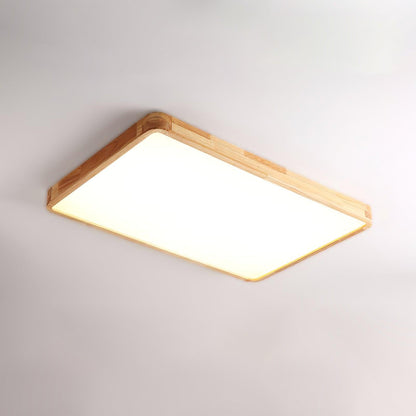 Simple Round Wood LED Ceiling Light Fixture
