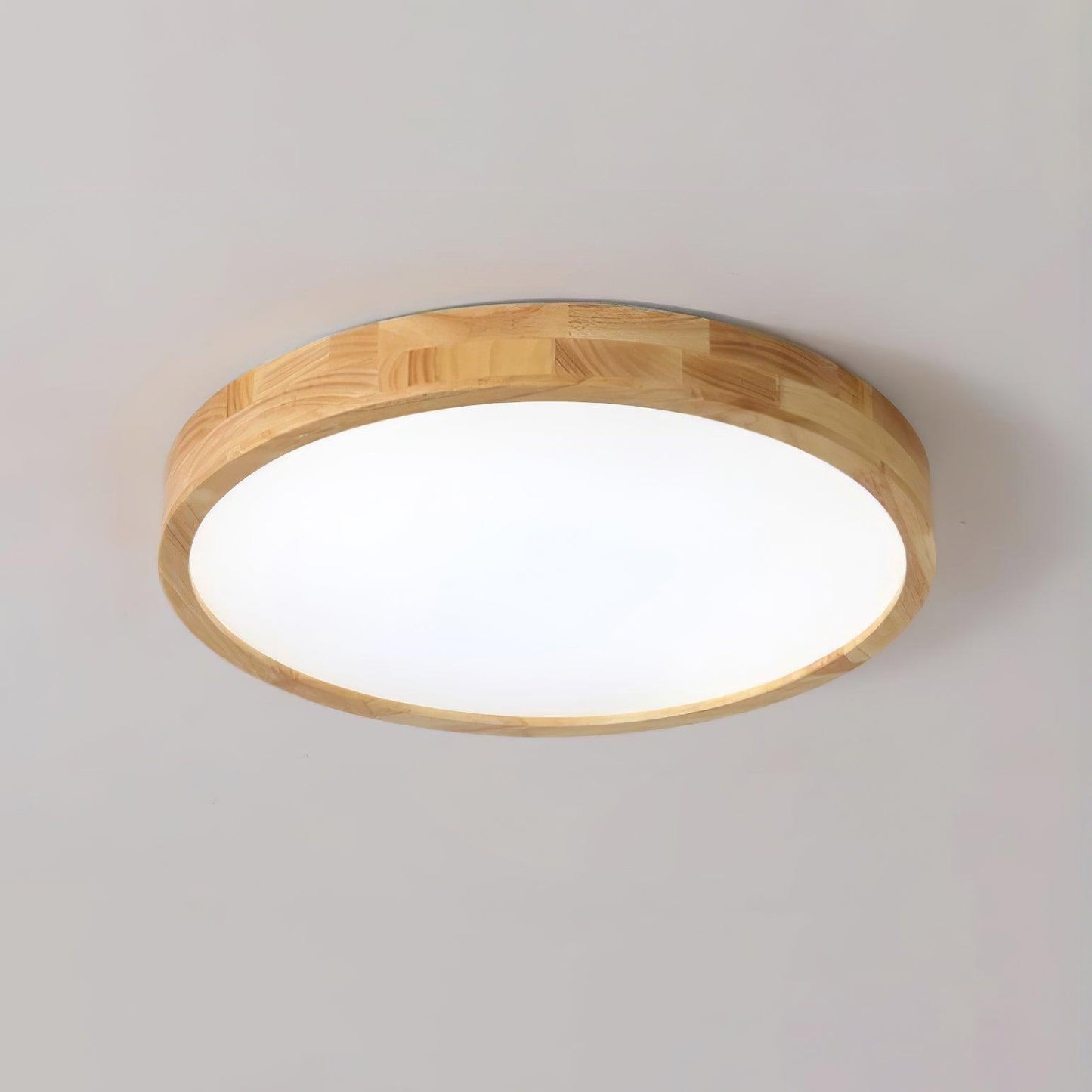 Simple Round Wood LED Ceiling Light Fixture