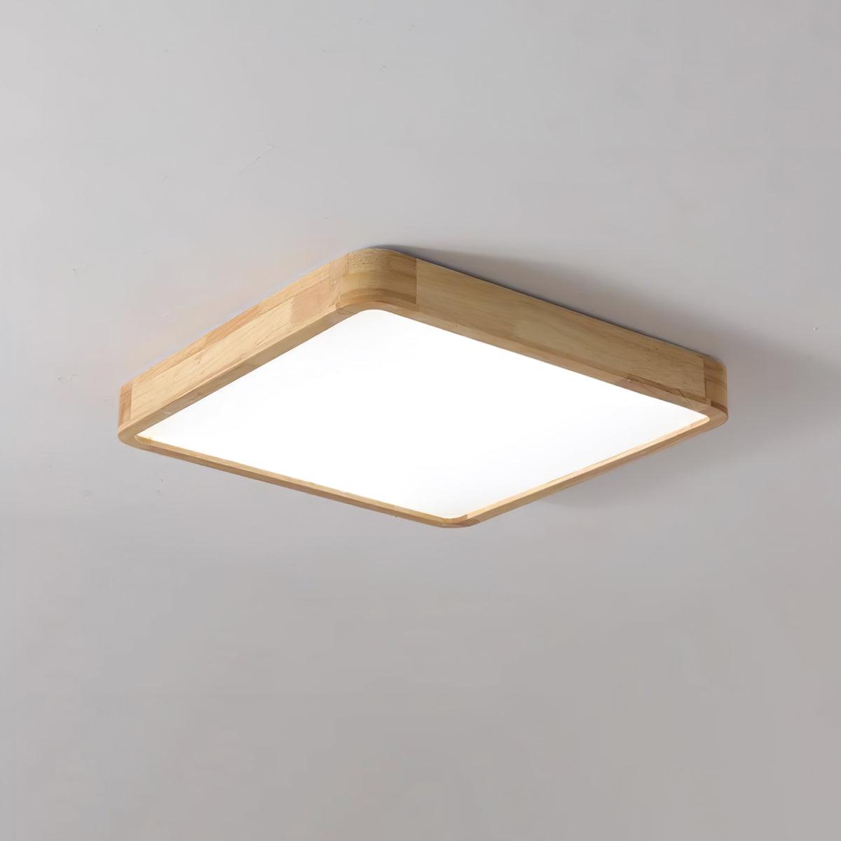Simple Round Wood LED Ceiling Light Fixture