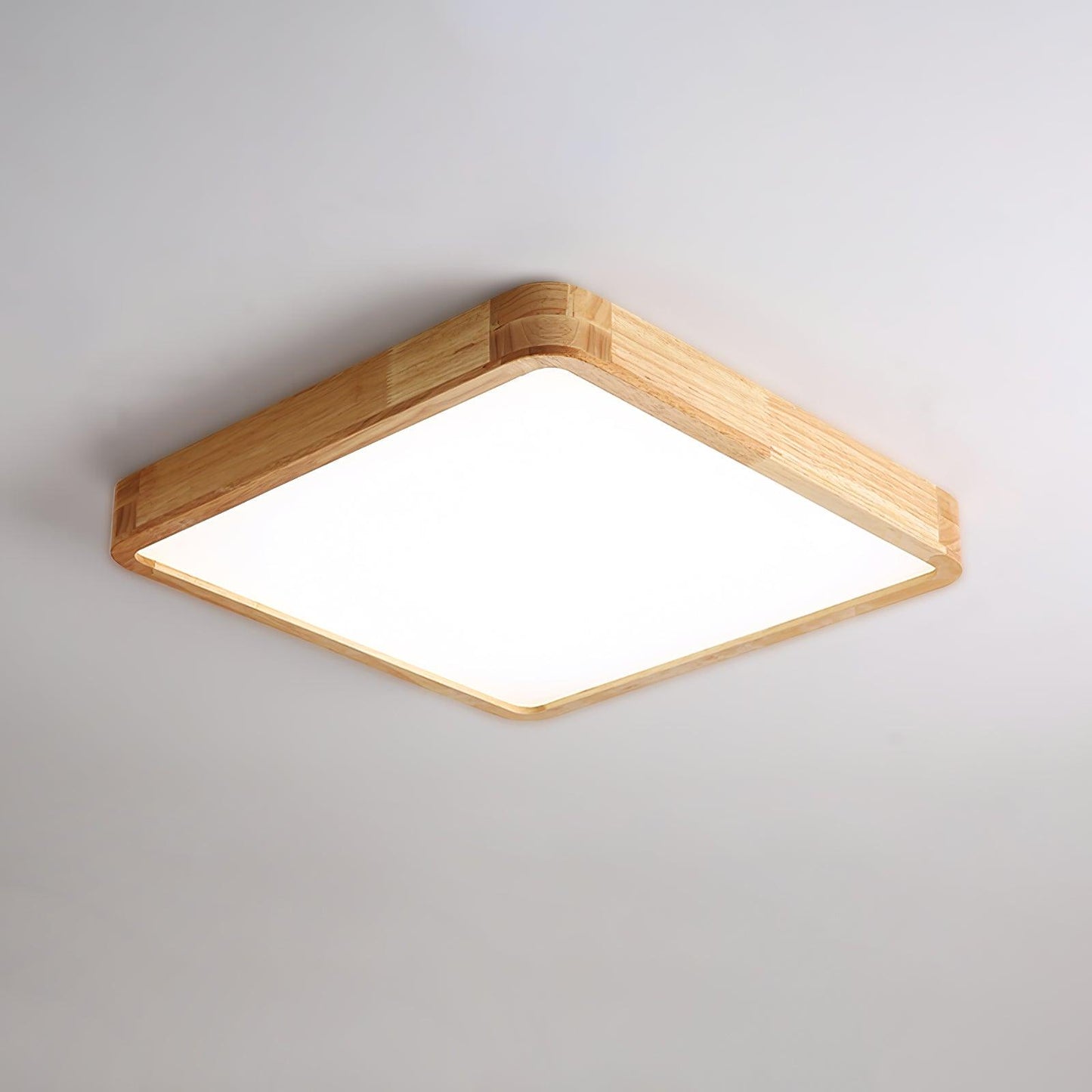 Simple Round Wood LED Ceiling Light Fixture
