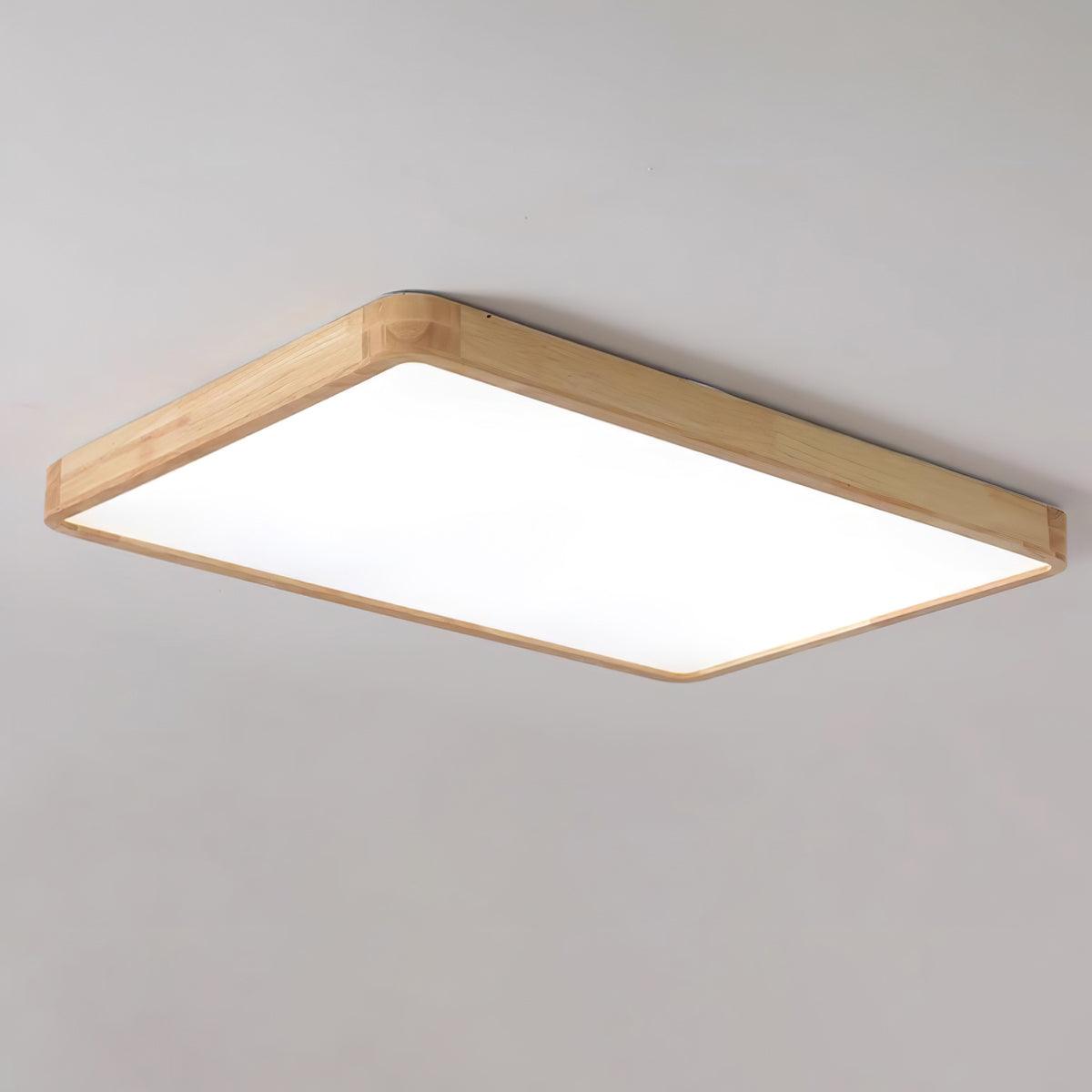 Simple Round Wood LED Ceiling Light Fixture