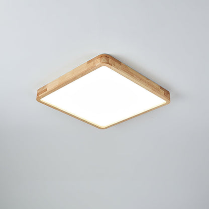 Simple Round Wood LED Ceiling Light Fixture