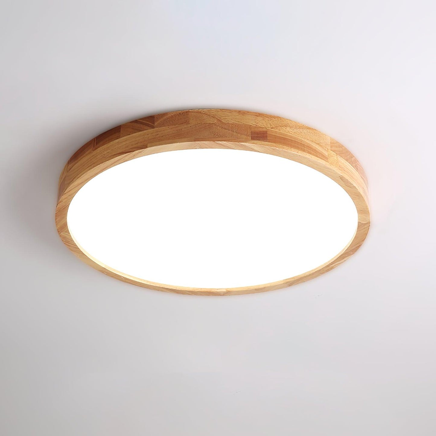 Simple Round Wood LED Ceiling Light Fixture