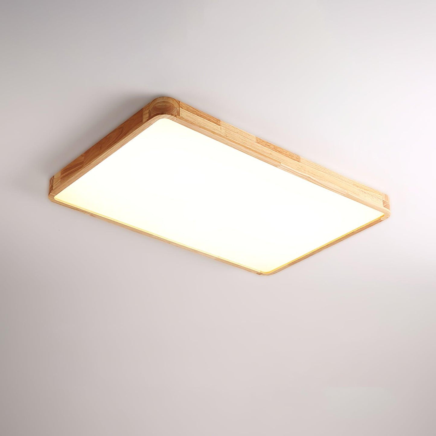 Simple Round Wood LED Ceiling Light Fixture