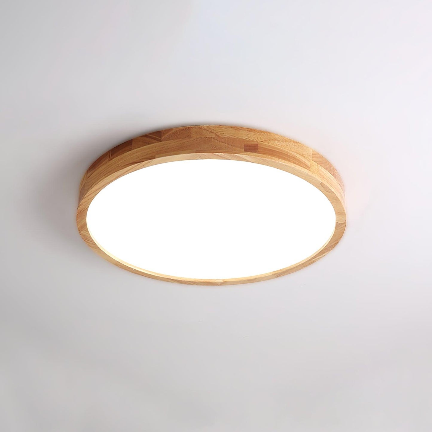 Simple Round Wood LED Ceiling Light Fixture
