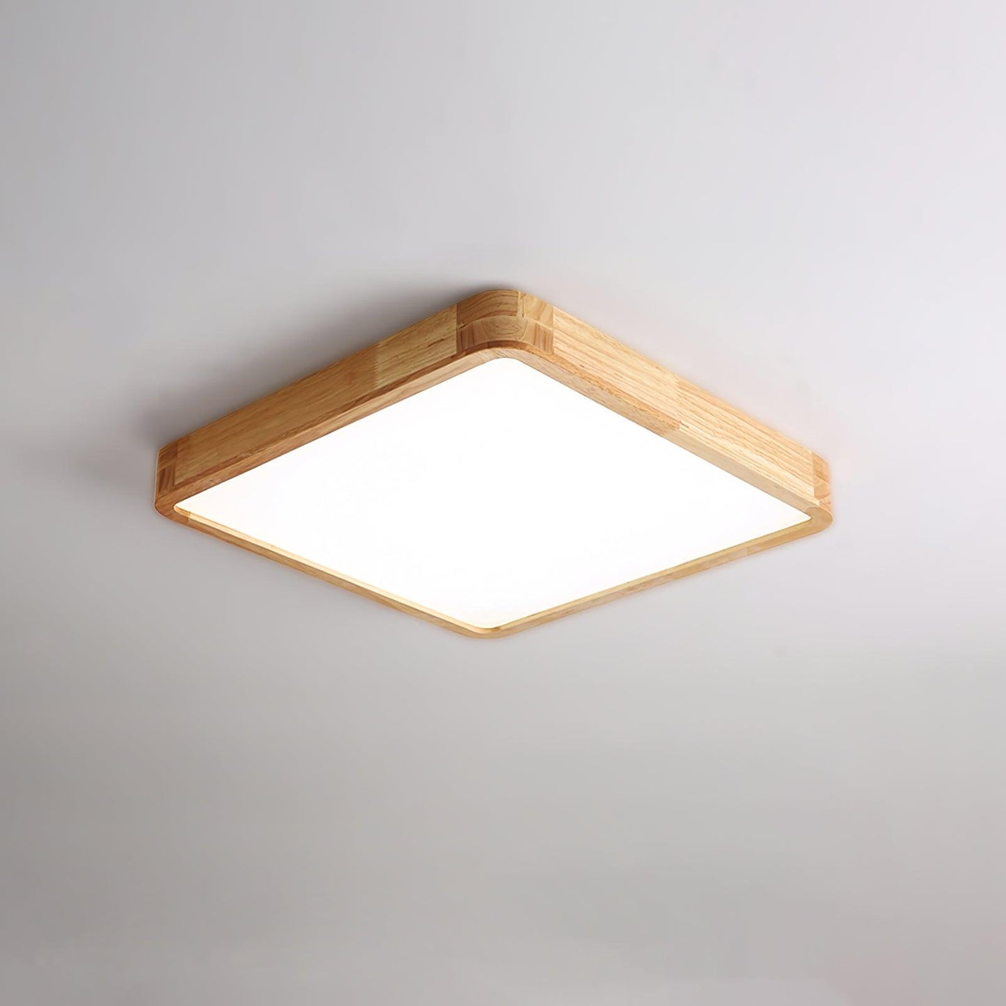 Simple Round Wood LED Ceiling Light Fixture