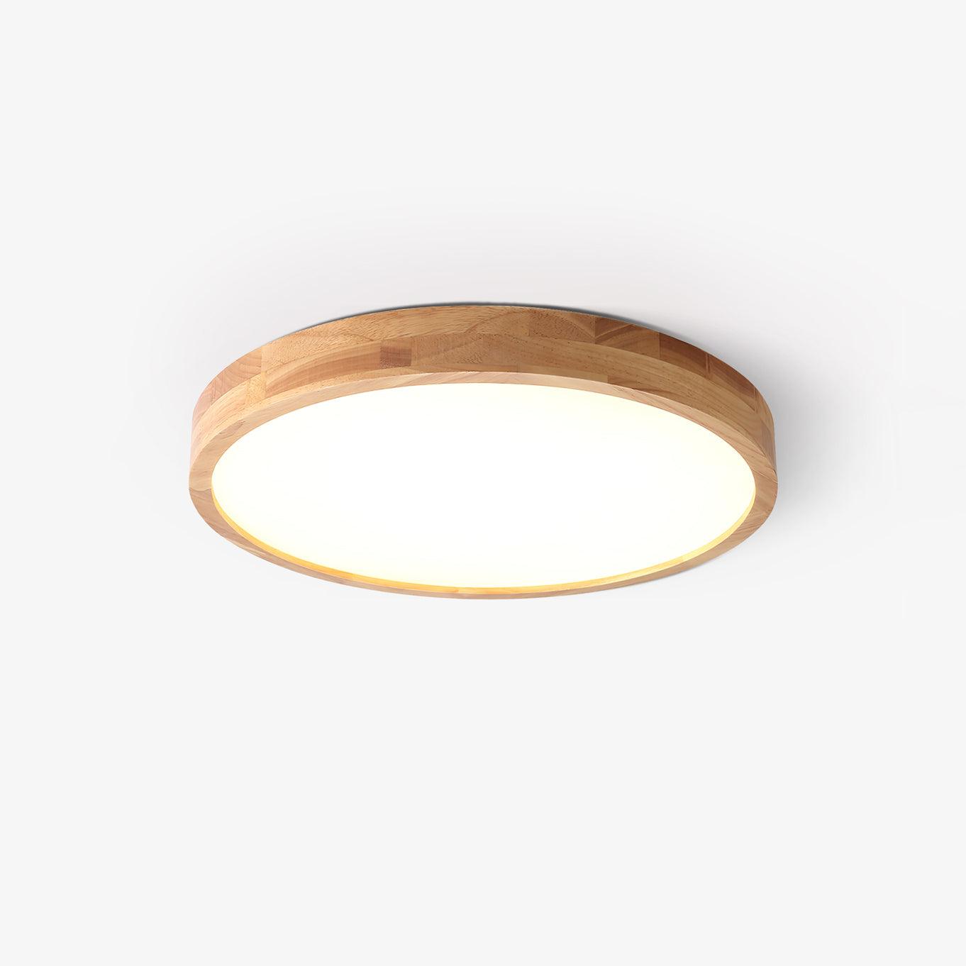 Simple Round Wood LED Ceiling Light Fixture