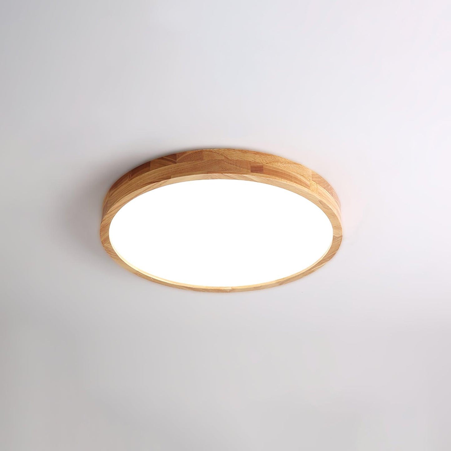 Simple Round Wood LED Ceiling Light Fixture