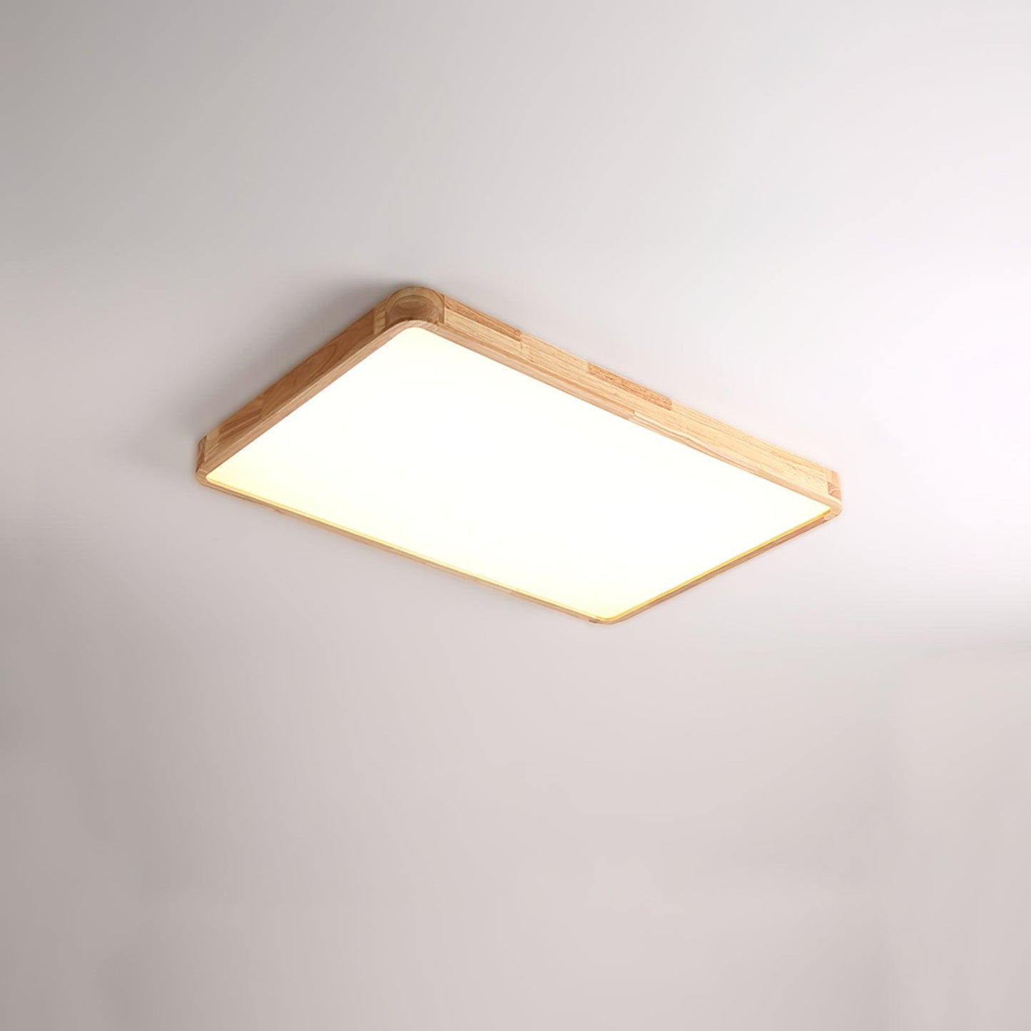 Simple Round Wood LED Ceiling Light Fixture