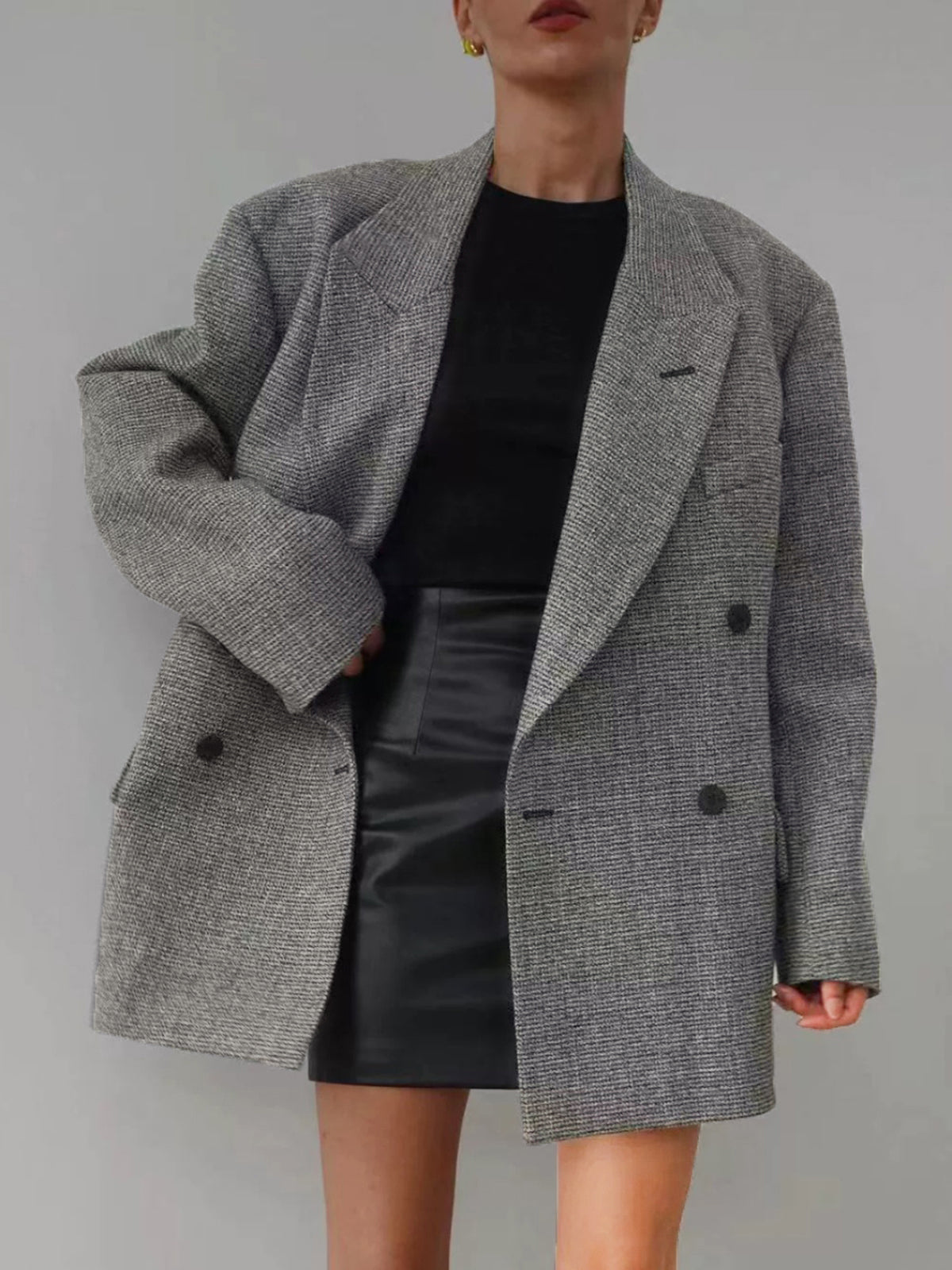 Classic Plaid Tweed Belted Jacket - OutfitLondon
