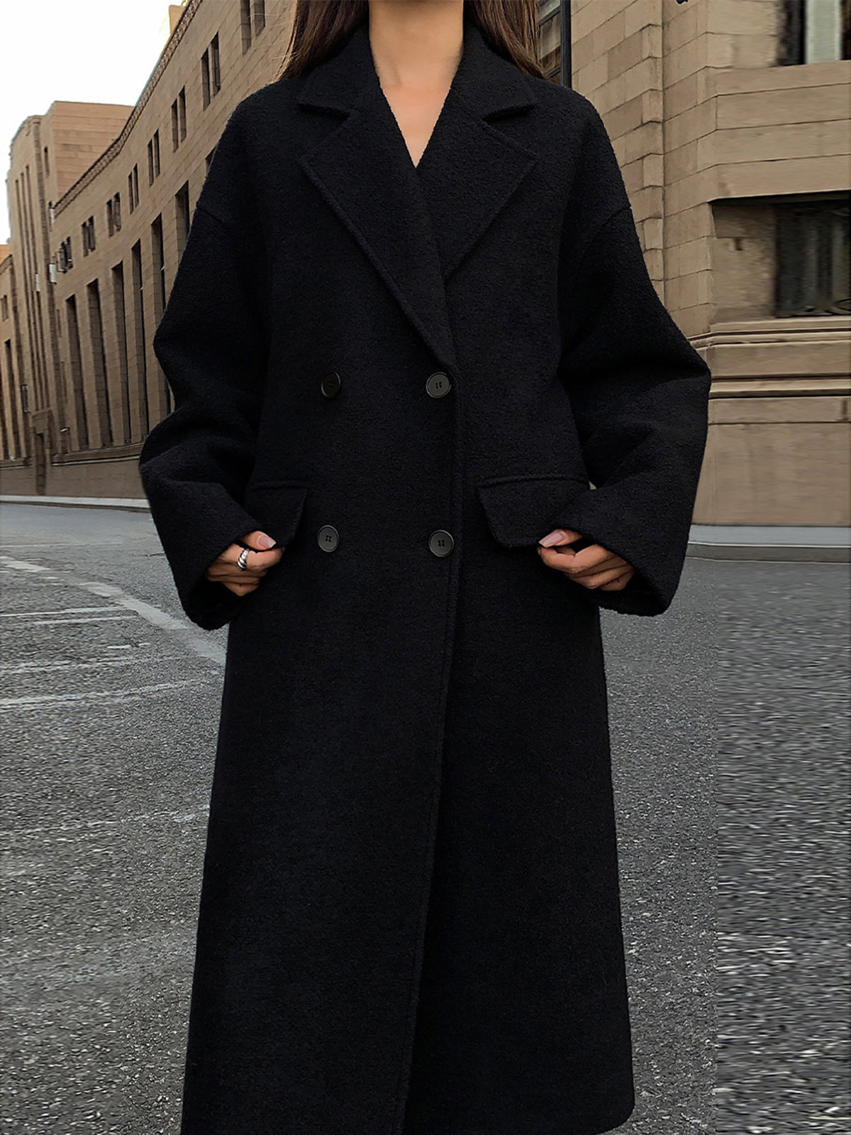 Fashionable Plaid Wool Long Winter Coat