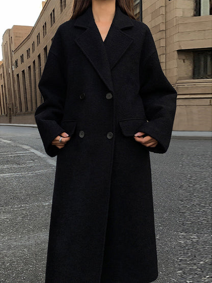 Fashionable Plaid Wool Long Winter Coat