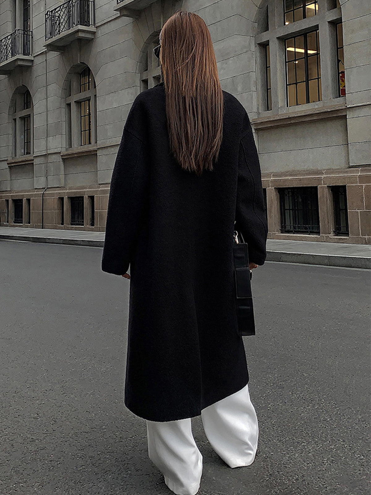 Fashionable Plaid Wool Long Winter Coat