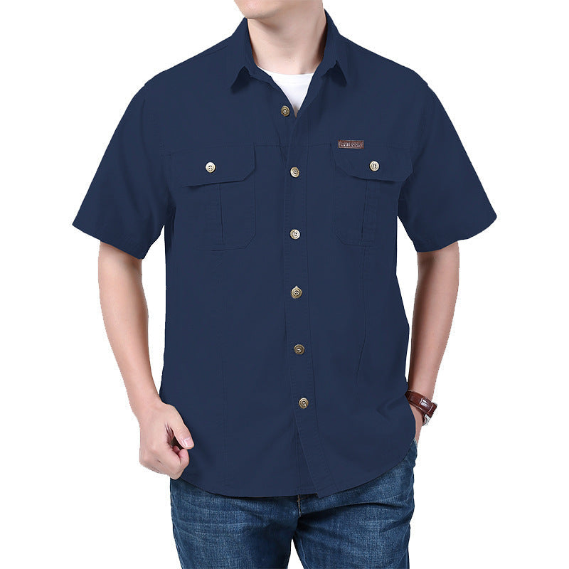 Comfortable Short Sleeve Casual Work Shirt - OutfitLondon