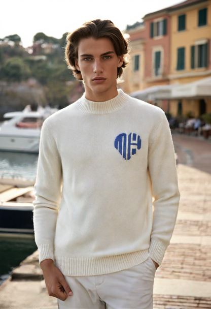 Archie - Fashionable Fall Sweater with Logo - OutfitLondon