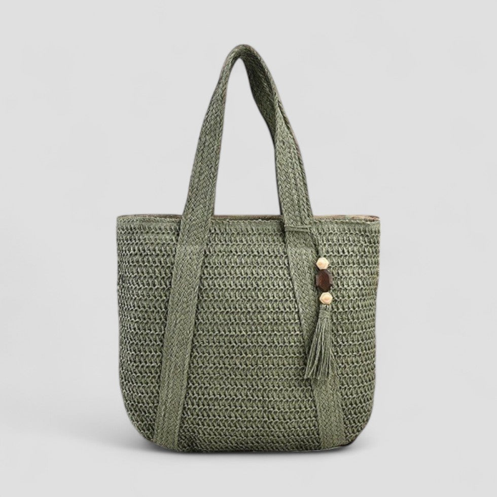 Stylish Woven Beach Tote Bag Large Shoulder Bag - OutfitLondon