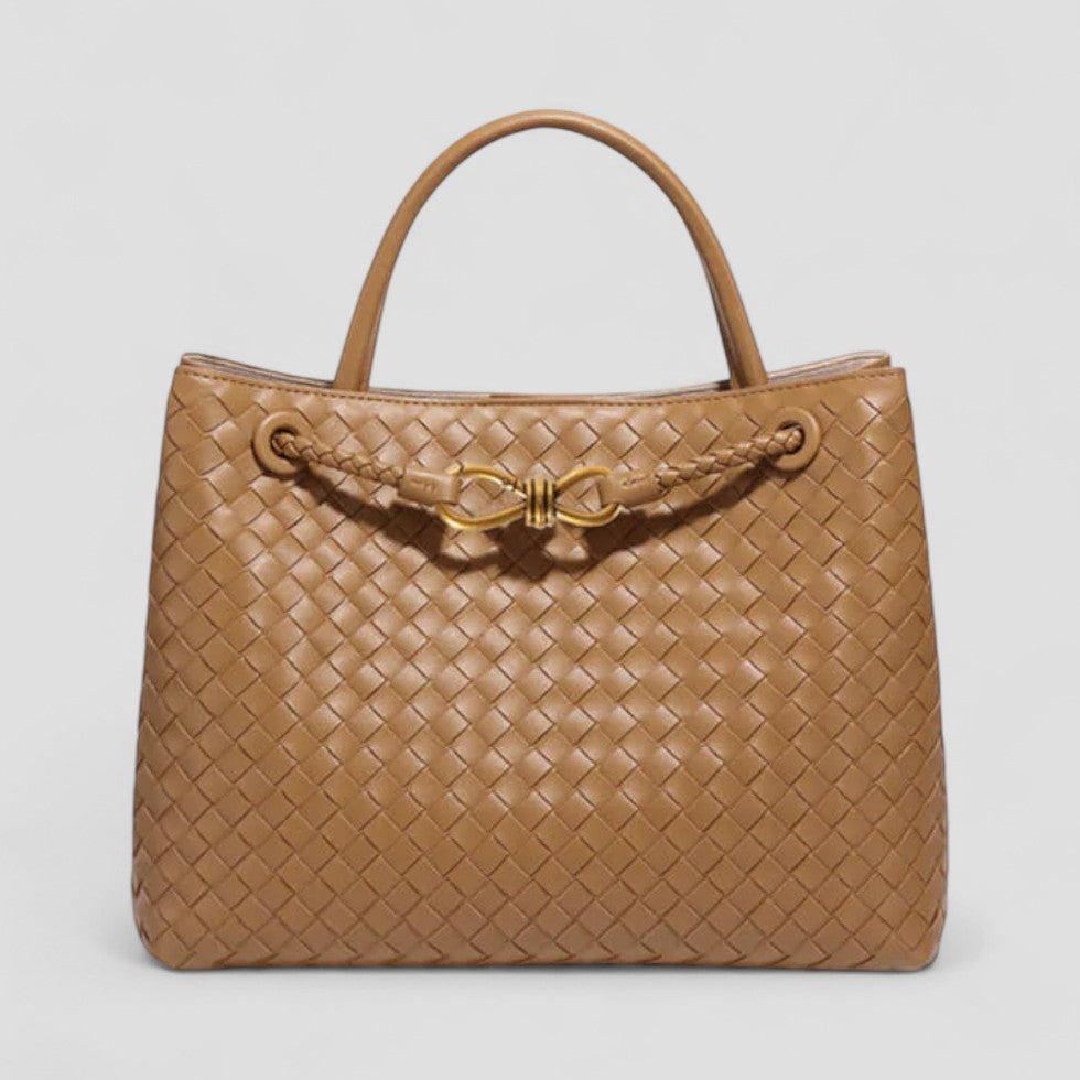 Natural Leather Shoulder Handbag with Strap