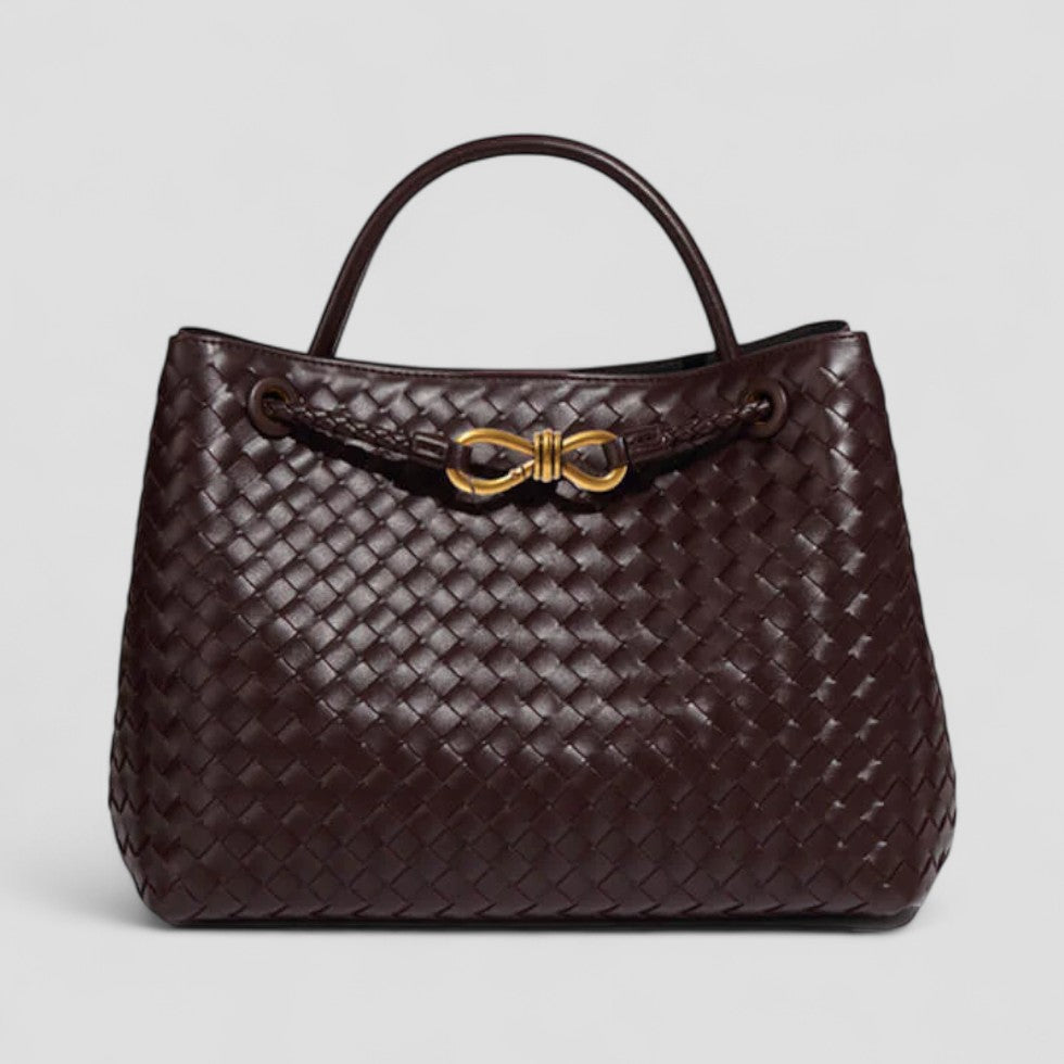 Natural Leather Shoulder Handbag with Strap