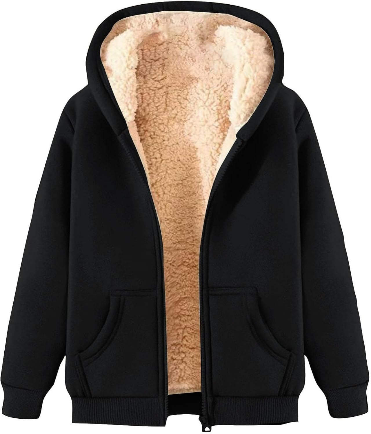 Ladies' Fleece Zip Hooded Jacket
