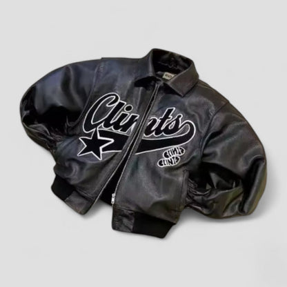 Large Graphic Print Bomber Jacket