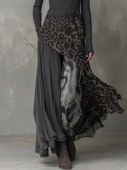 Animal Print Long Sleeve Maxi Dress