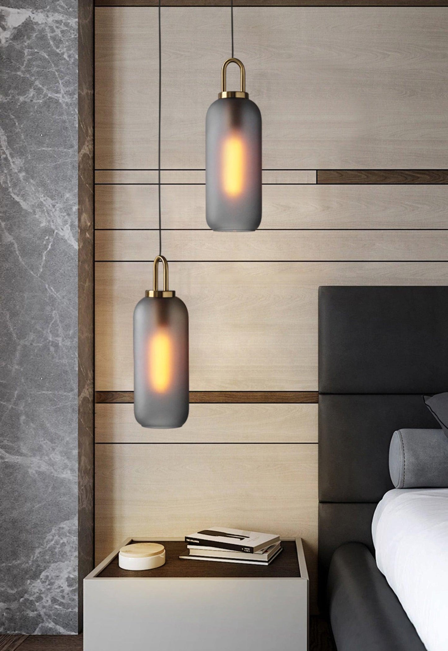 Sleek Glass Metal Pendant Light Fixture