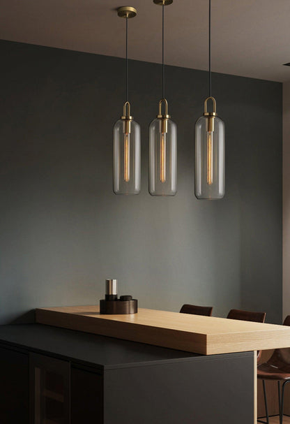 Sleek Glass Metal Pendant Light Fixture