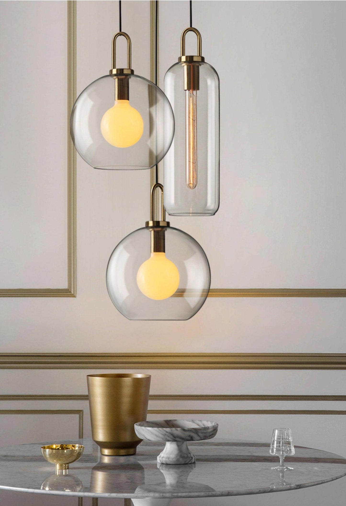 Sleek Glass Metal Pendant Light Fixture