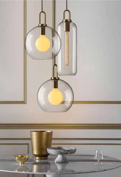 Sleek Glass Metal Pendant Light Fixture