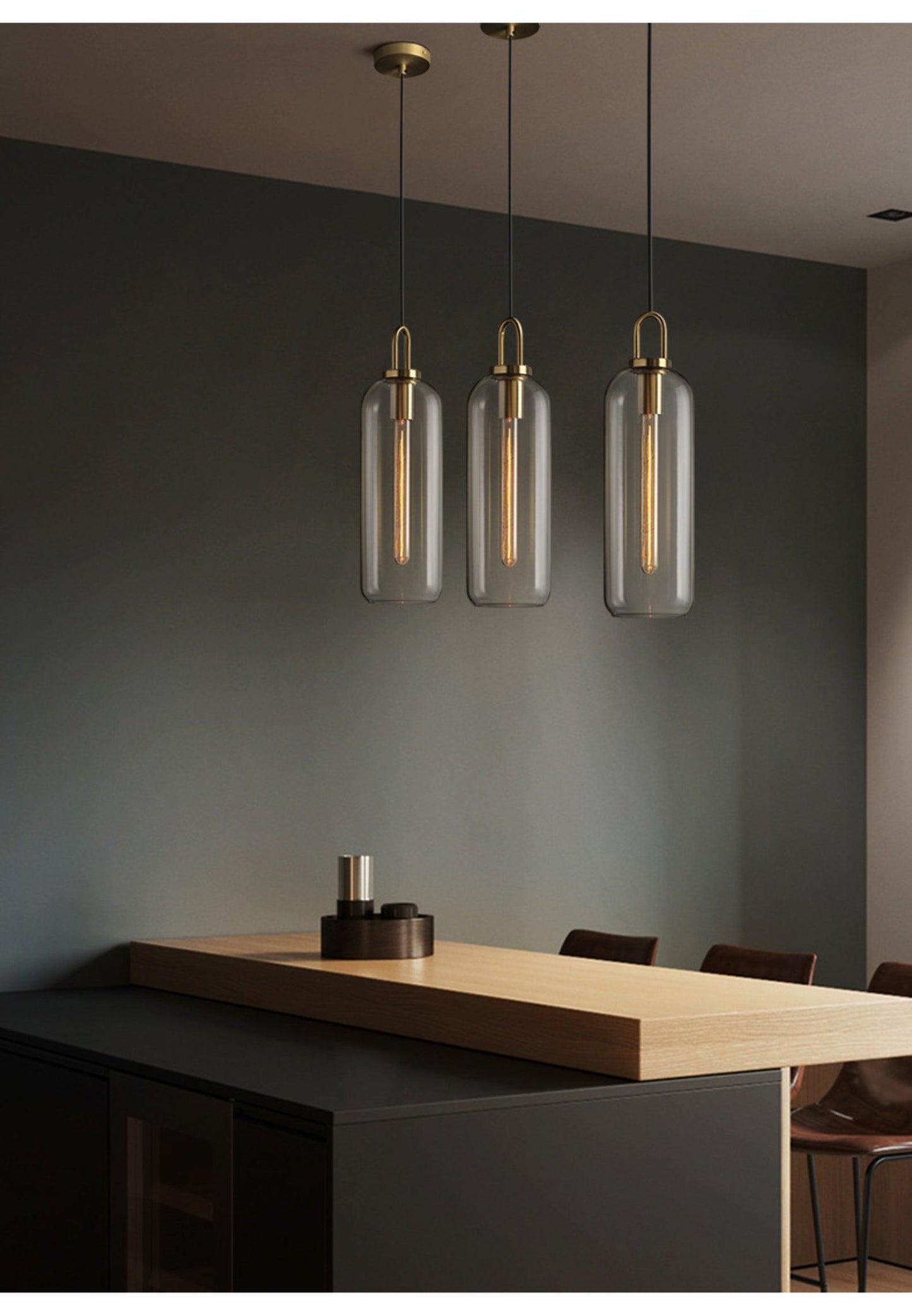 Sleek Glass Metal Pendant Light Fixture