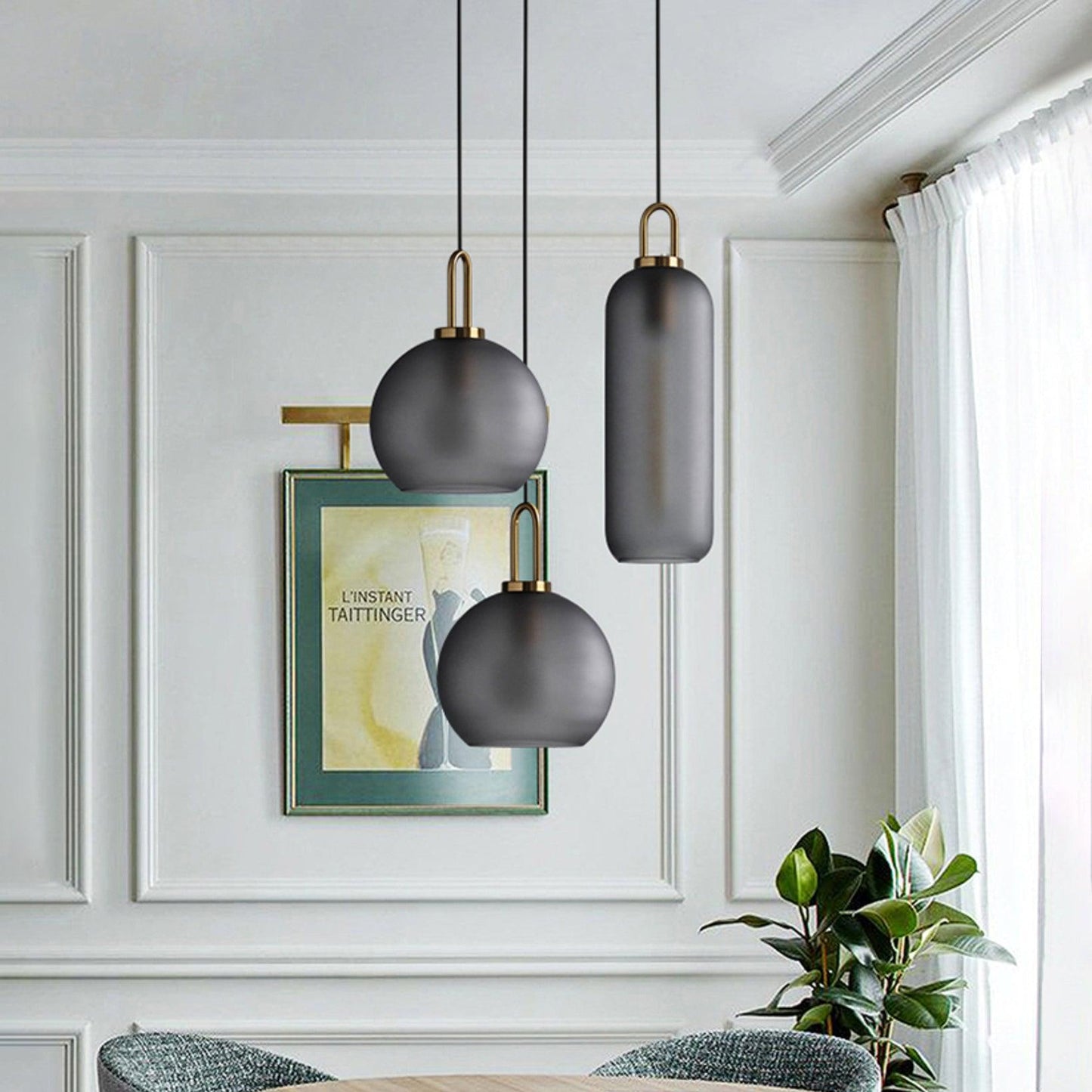 Sleek Glass Metal Pendant Light Fixture