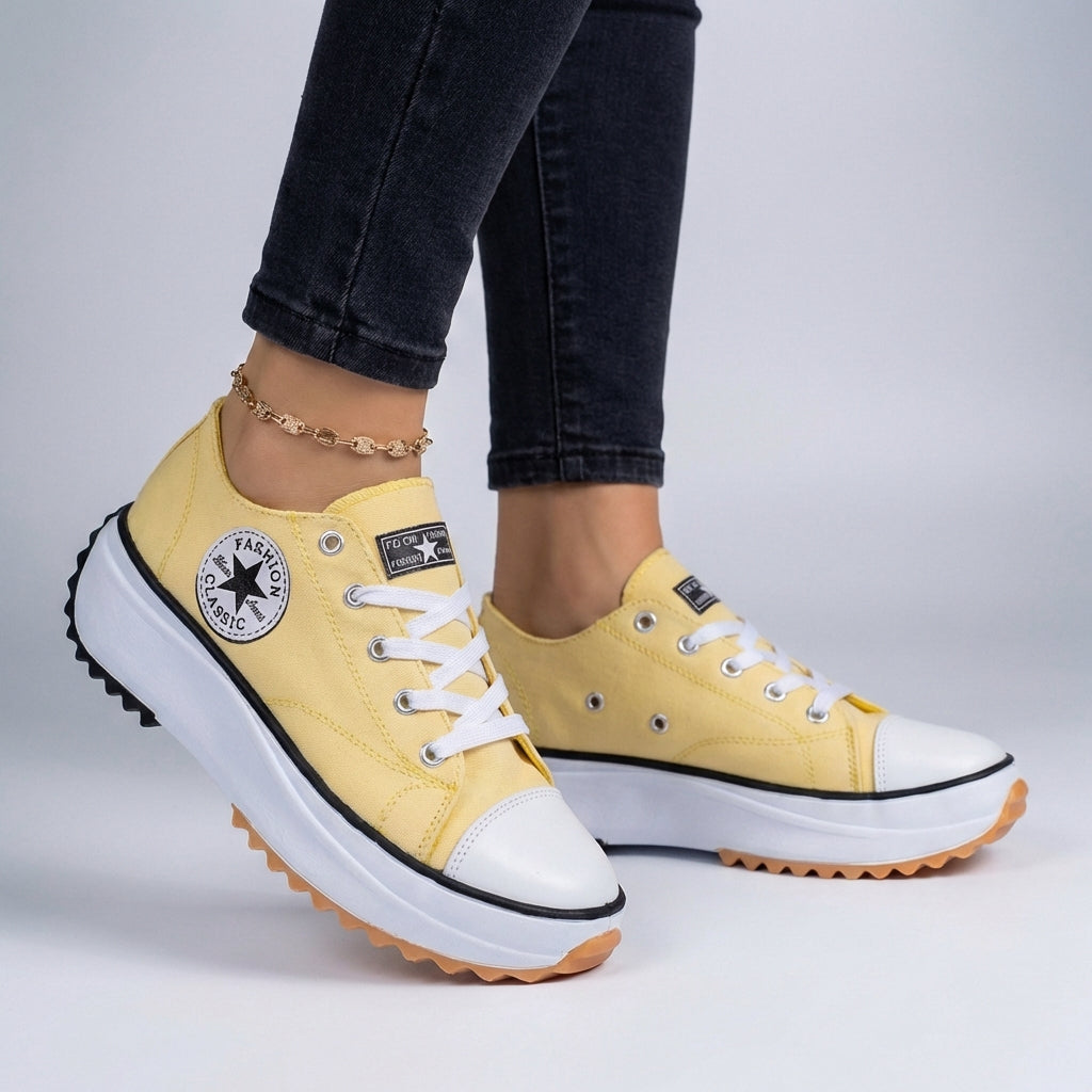 Comfortable Low Top Lace Up Sneakers for Women