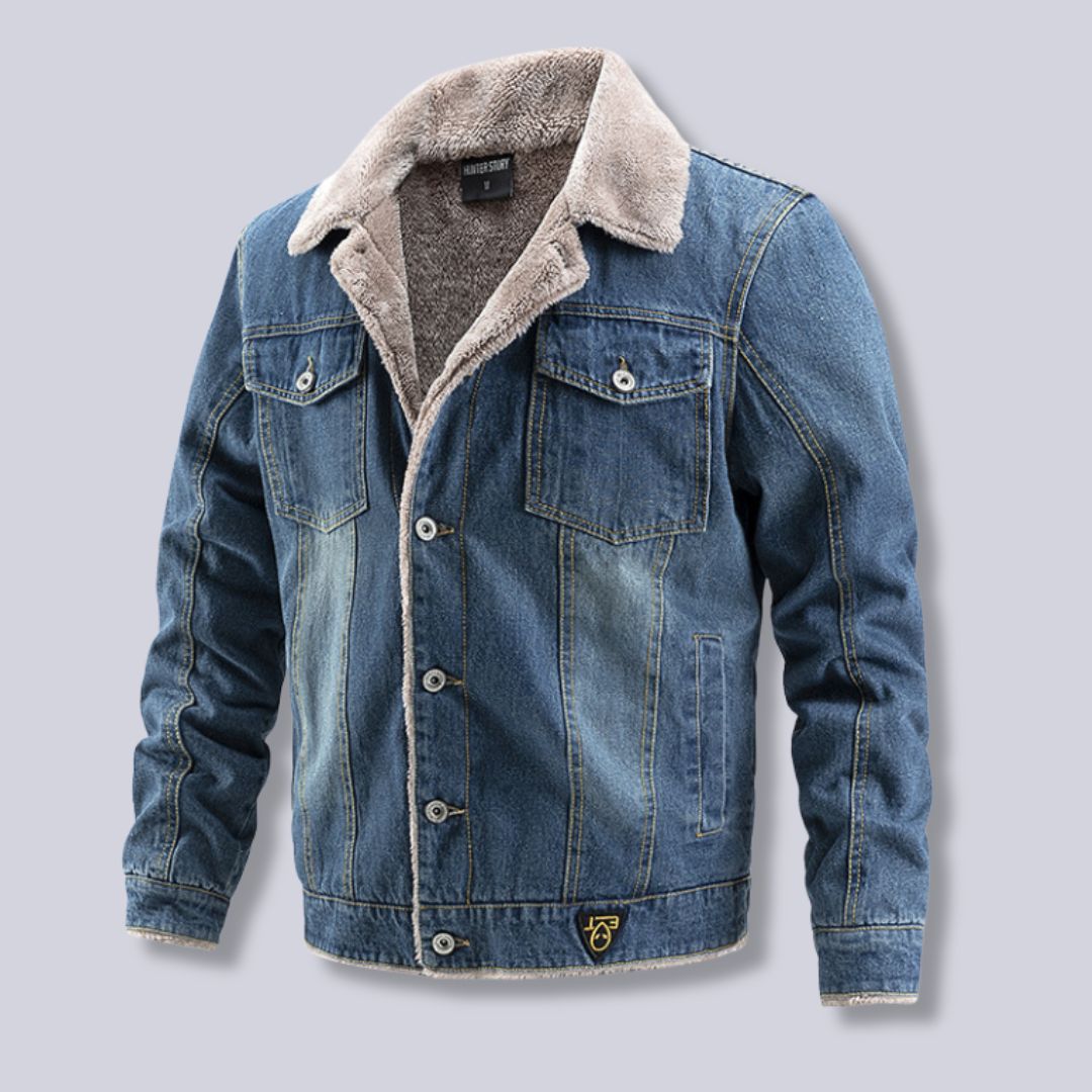 Rugged Blue Jeans Jacket - OutfitLondon