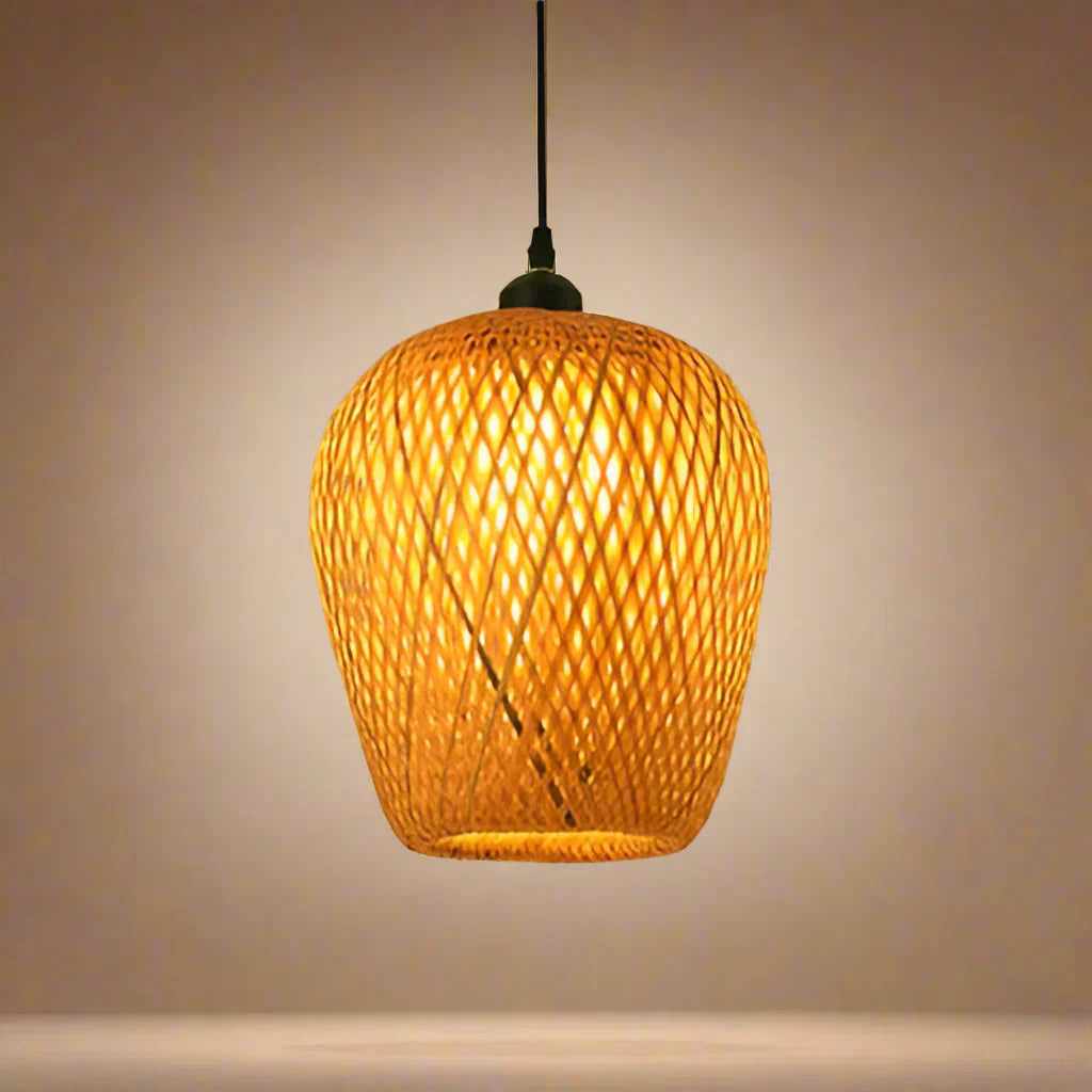 Rustic Bamboo Hanging Lamp