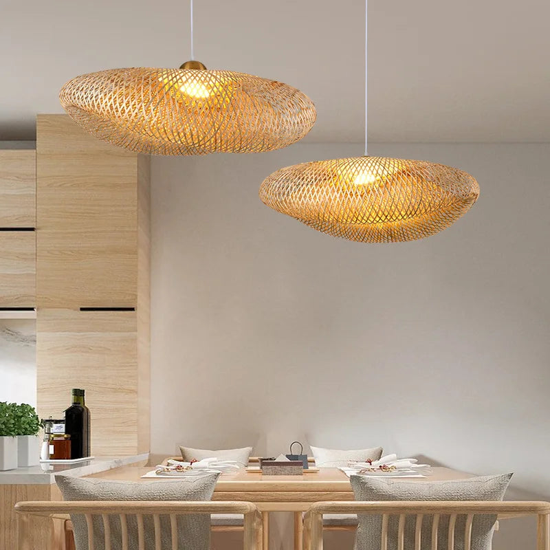 Rustic Bamboo Hanging Lamp - OutfitLondon