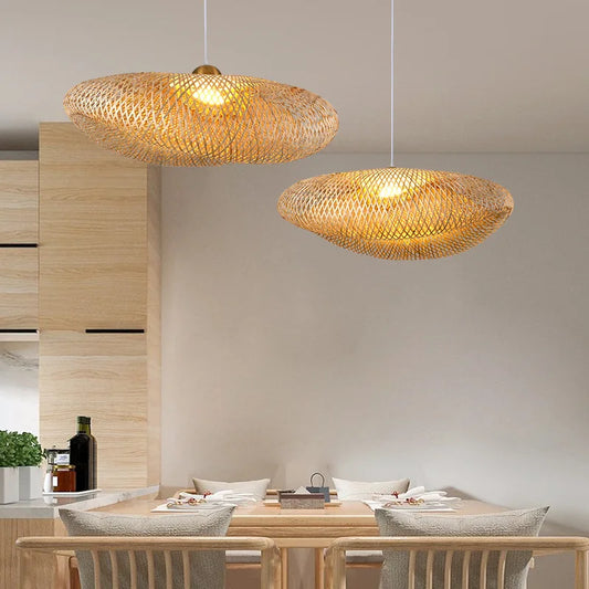 Rustic Bamboo Hanging Lamp - OutfitLondon