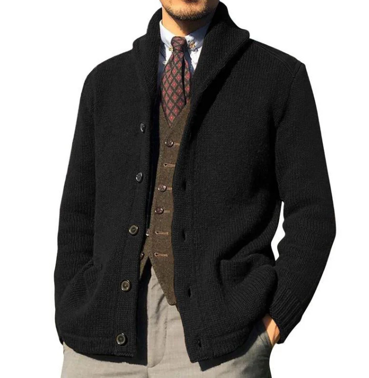 Casual Fit Crew Neck Knit Jacket