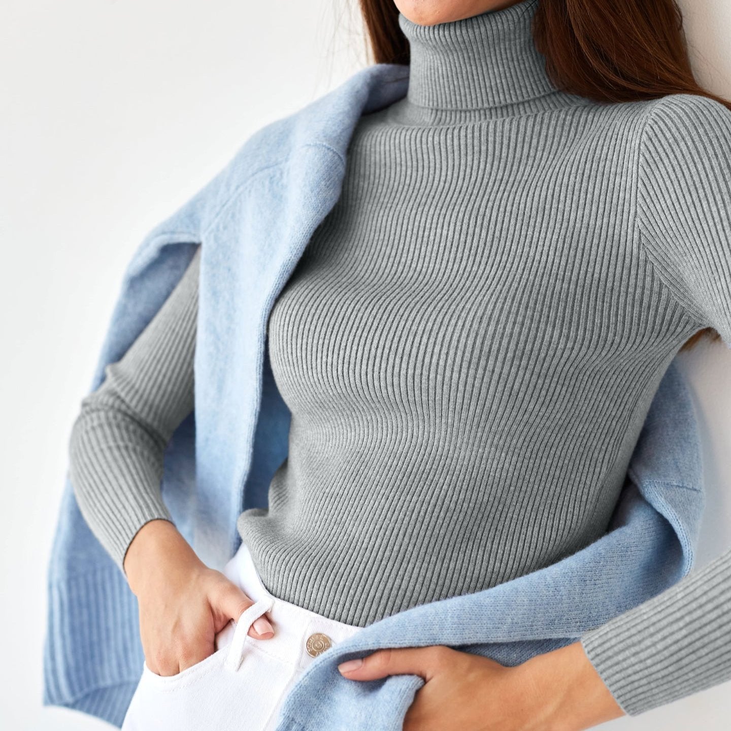 Classic Fit Textured Crew Neck Sweater