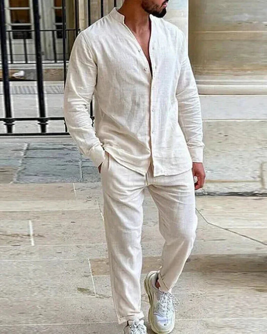 Men's Cotton Two Piece Set Relaxed Fit - OutfitLondon