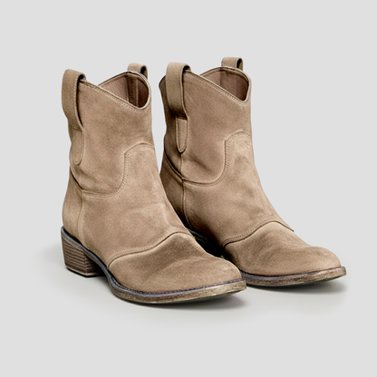 Ladies Soft Leather Cowboy Ankle Boots