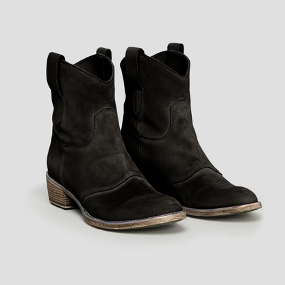 Ladies Soft Leather Cowboy Ankle Boots