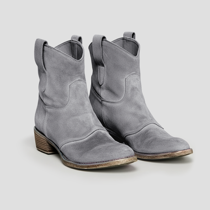 Ladies Soft Leather Cowboy Ankle Boots
